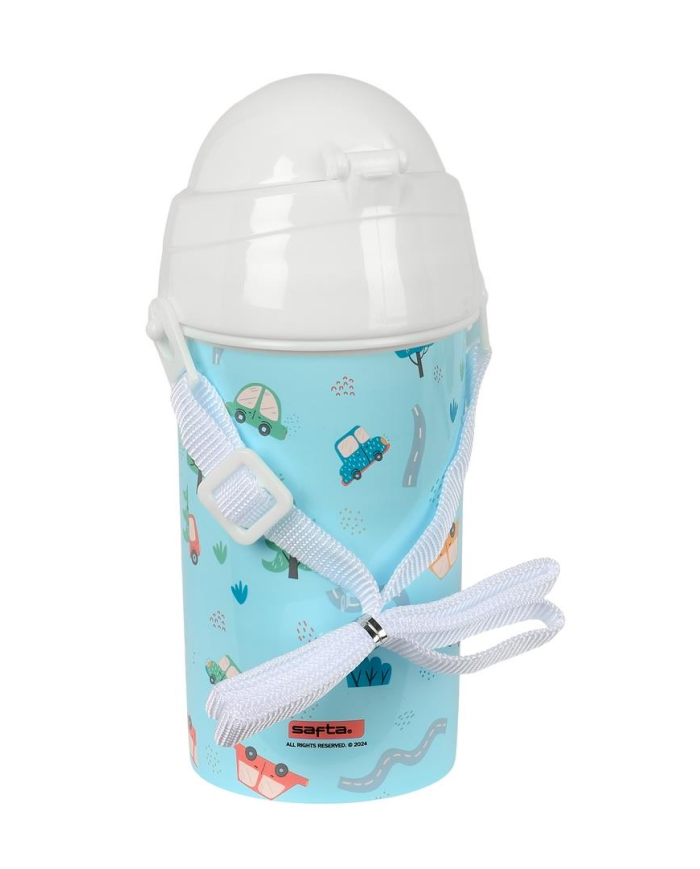 Botella 500Ml Apertura Autom. Con Pajita
Safta Preescolar "Coches"