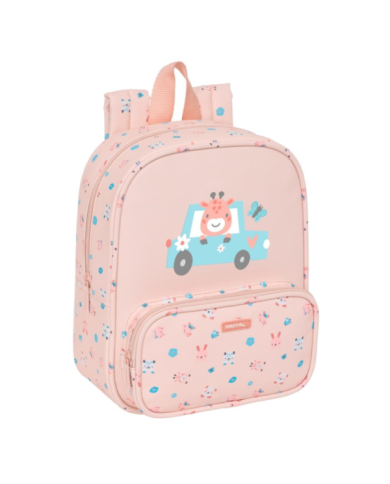 Mochila Guarderia C/Bolsillo Safta Preescolar "Jirafa"