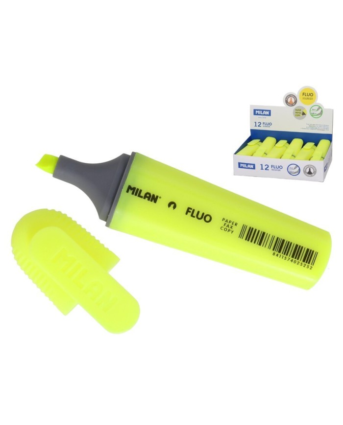 CAJITA 12 EVIDENCIADORES FLUO AMARILLOS
