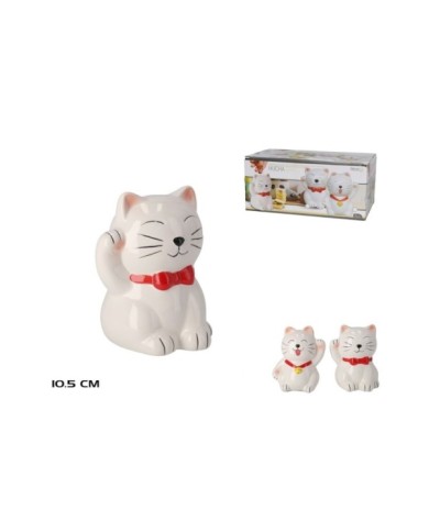 HUCHA GATO BLANCO 10,5 CM 2 SURT.