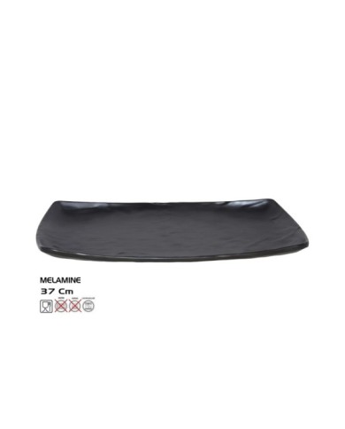 FUENTE RECT MAT 23,5X37CM NEGRO - MELAMINA