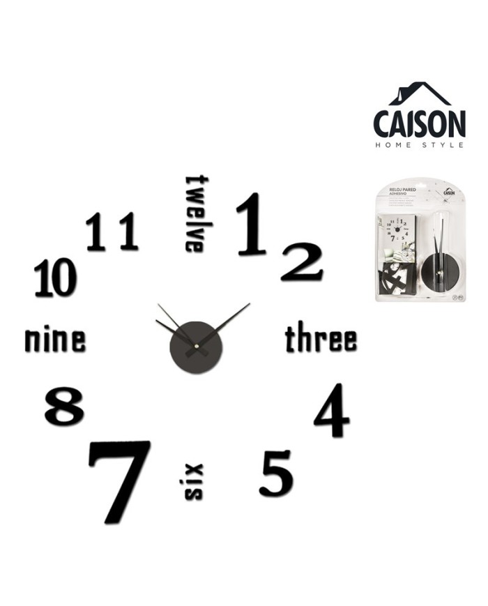 RELOJ ADHESIVO NEGRO C