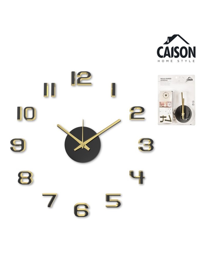 RELOJ ADHESIVO NEGRO Y DORADO