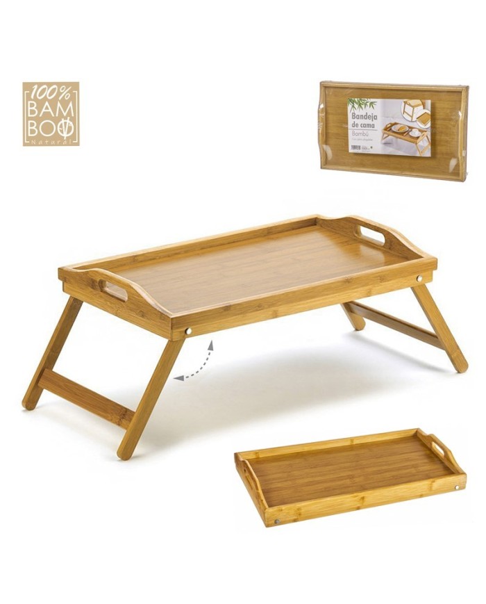 BANDEJA CAMA BAMBU CON PATAS PLEGABLES