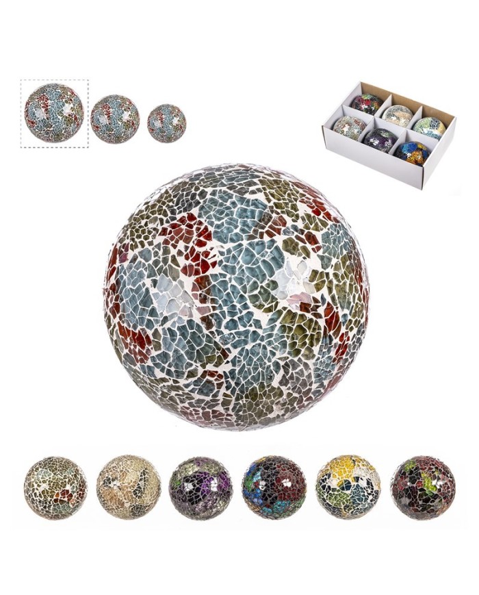 BOLA DECORACION MOSAICO Ø10 cm IRIS SURT/6