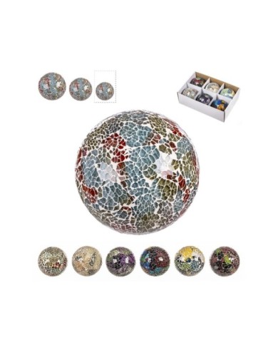 BOLA DECORACION MOSAICO  Ø6 cm IRIS SURT/6