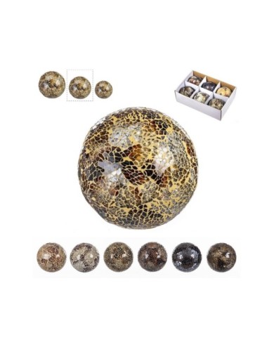 BOLA DECORACION MOSAICO  Ø8 cm TERRACOTA SURT/6