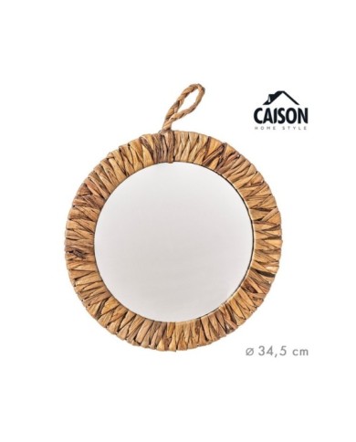 ESPEJO PARED RATAN SKADE Ø34,5 cm