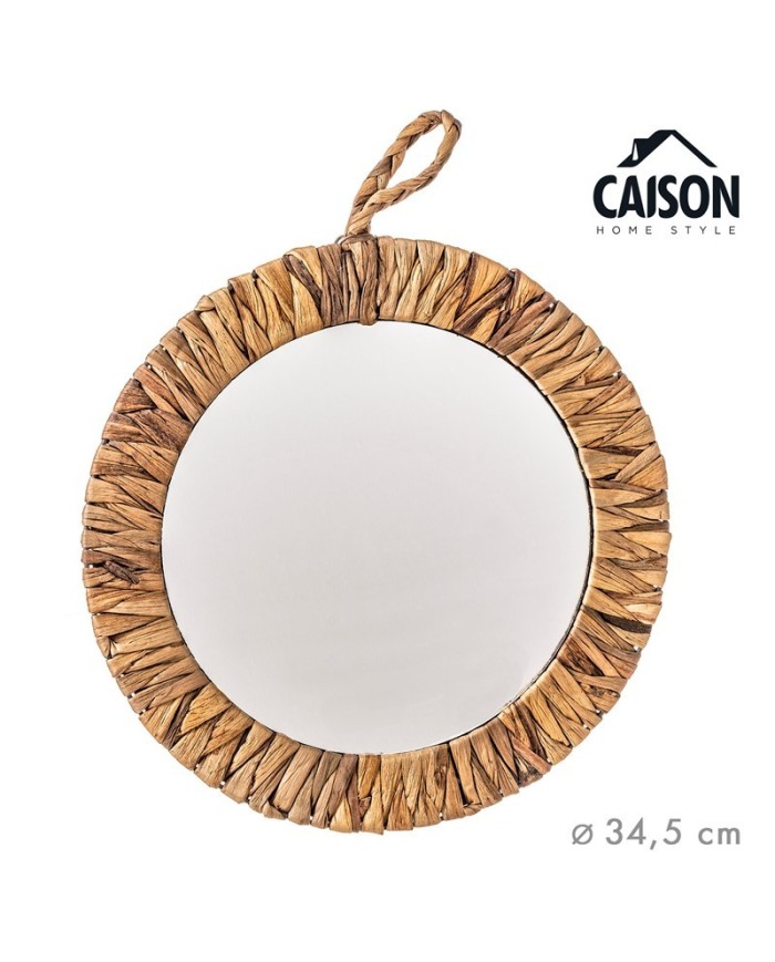 ESPEJO PARED RATAN SKADE Ø34,5 cm