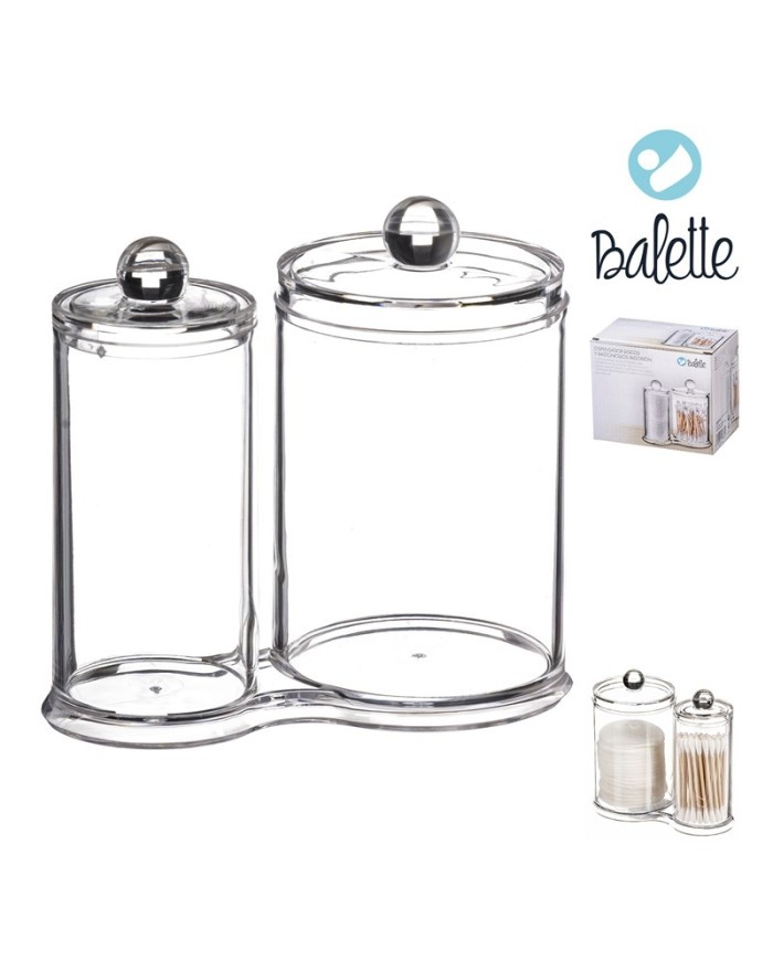 DISPENSADOR BASTONCILLOS Y DISCOS ALGODON