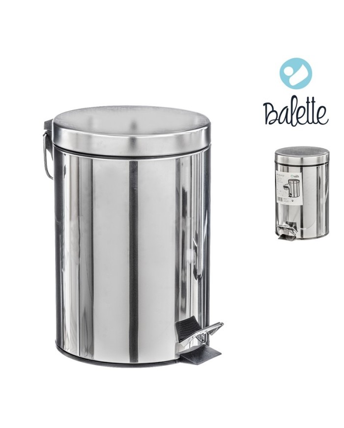 PAPELERA ACERO 3L CON PEDAL