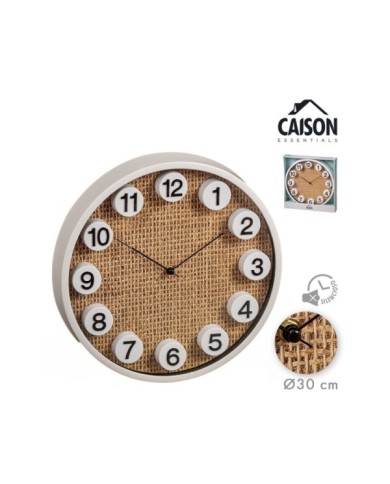 RELOJ PARED MADERA REDONDAS 30,5 cm