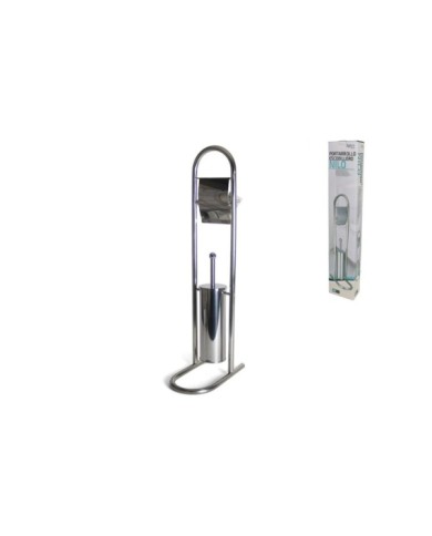 PORTARROLLO-ESCOBILLERO NILO - ACERO IN