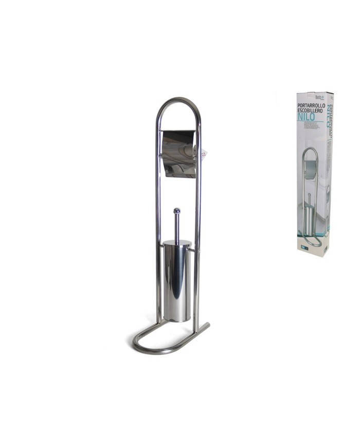 PORTARROLLO-ESCOBILLERO NILO - ACERO IN