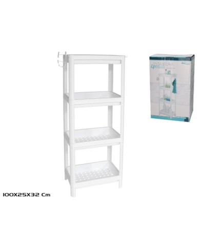 ESTANTERIA 4 NIVELES 100X35X23CM - BLANC
