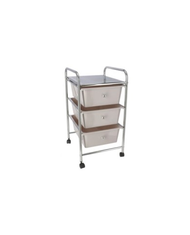 CARRO MULTIUSO ACERO 3 CAJONES GRIS