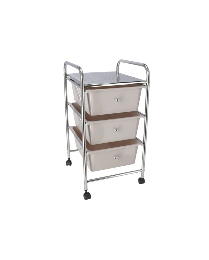CARRO MULTIUSO ACERO 3 CAJONES GRIS