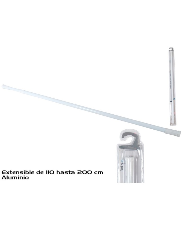 BARRA BAÑO EXTENSIBLE 110-200CM BLANCA
