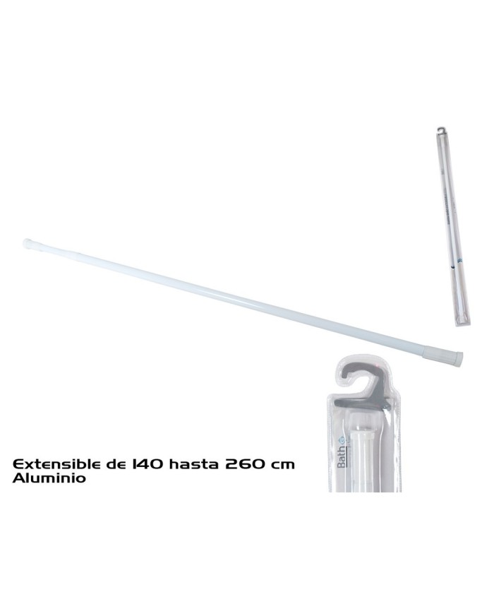 BARRA BAÑO EXTENSIBLE 140-260CM BLANCA