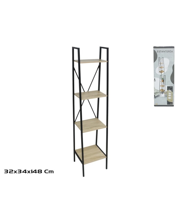 ESTANTERIA YUKA 4 ALTURAS 148X34X32 CM