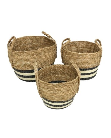 SET 3 CESTOS CON ASAS ANAS 33X26CM