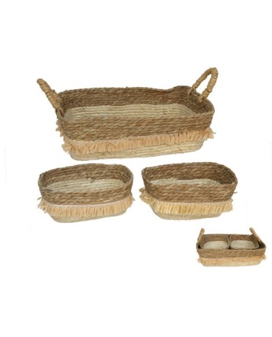 SET 3 CESTAS RECTANGULARES CON ASAS KENIA