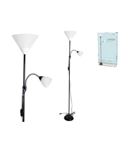 LAMPARA PIE 2 BRAZOS 1.8M NEGRA