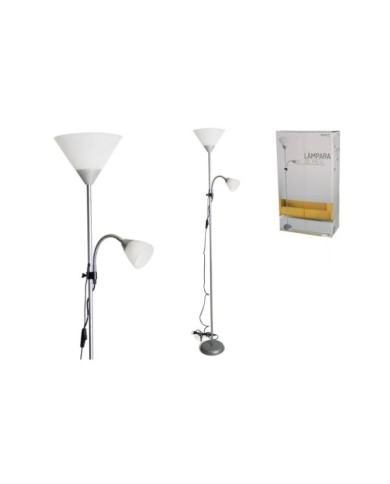 LAMPARA PIE 2 BRAZOS 1.8M GRIS
