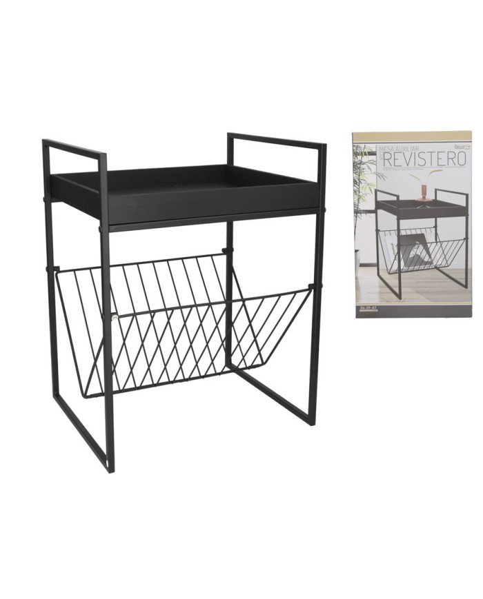 MESA AUXILIAR CON REVISTERO 36X29X47 CM