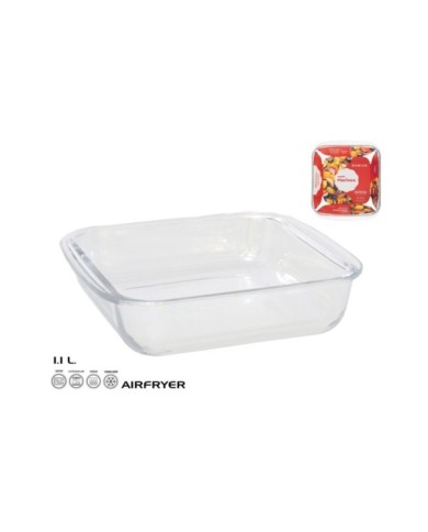 FUENTE CUADRADA 20.5X18X5 CM 1,1L