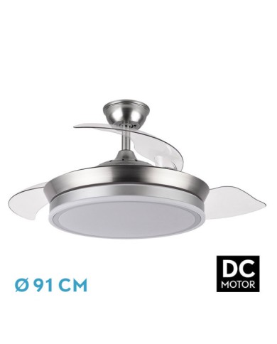 VENTILADOR DC BAYOMO NIQUEL 59W 6980LM 91D 4ASP.DE SPLEGABLES 3000-4000-6000K...