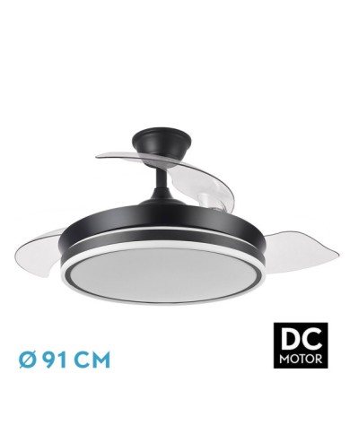VENTILADOR DC BAYOMO NEGRO 59W 6980LM 91D 4ASP.DES PLEGABLES 3000-4000-6000K...