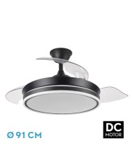 VENTILADOR DC BAYOMO CUERO 72W 6120LM 91D 3ASP.DES PLEGABLES 3000-4000-6000K...