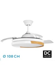 VENTILADOR DC EMPERADOR 72W NEGRO/HAYA 3ASPAS DESP LEGABLES 108D 7200LM...