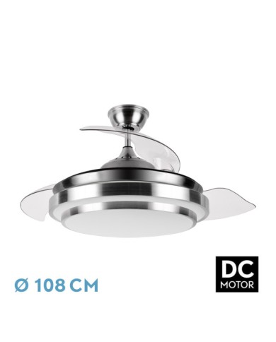 VENTILADOR DC IBE 59W 6980LM NIQUEL 3 ASP.DESP. 10 7D 3000-4000-6000K REMOTO,...