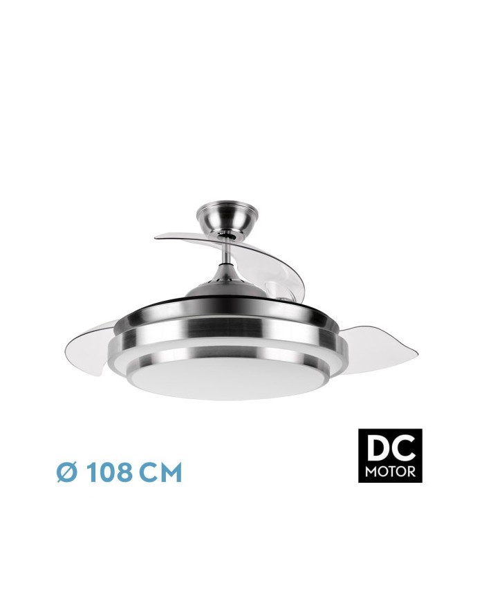 VENTILADOR DC IBE 59W 6980LM NIQUEL 3 ASP.DESP. 10 7D 3000-4000-6000K REMOTO,...