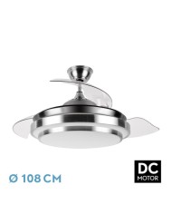 VENTILADOR DC IBE 59W 6980LM CUERO 3 ASP.DESP. 107 D 3000-4000-6000K REMOTO,...