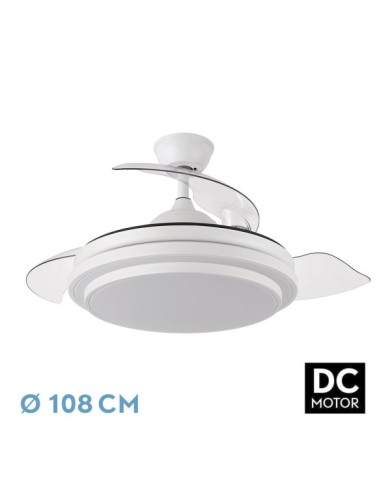 VENTILADOR DC IBE 59W 6980LM BLANCO 3 ASP.DESP. 10 7D 3000-4000-6000K REMOTO,...