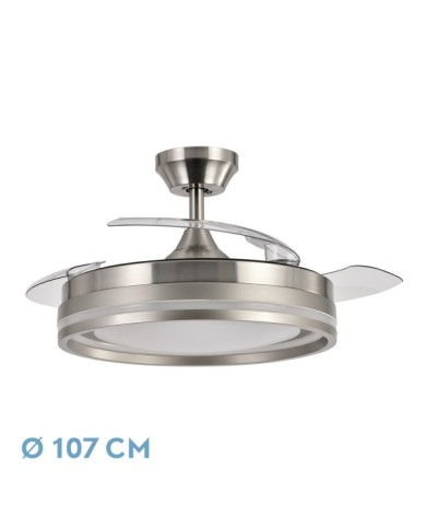 VENTILADOR DC CERRATO NIQUEL 72W 3ASPAS DESPLEGABL ES 107D 7200LM 6VEL...