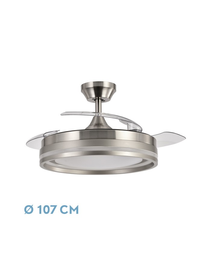 VENTILADOR DC CERRATO NIQUEL 72W 3ASPAS DESPLEGABL ES 107D 7200LM 6VEL...