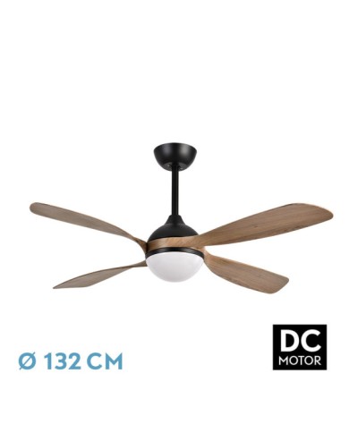 VENTILADOR DC LIVORNO 30W 3250LM NEGRO/ROBLE 132D 4ASPAS 3000K,4500K,6000K,...