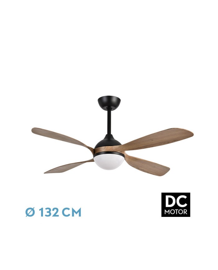 VENTILADOR DC LIVORNO 30W 3250LM NEGRO/ROBLE 132D 4ASPAS 3000K,4500K,6000K,...