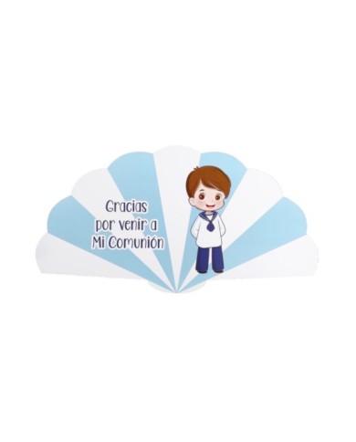 ABANICO DE CARTON NIÑO COMUNIÓN