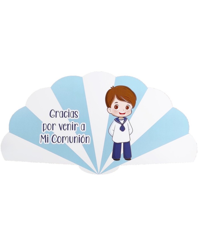 ABANICO DE CARTON NIÑO COMUNIÓN