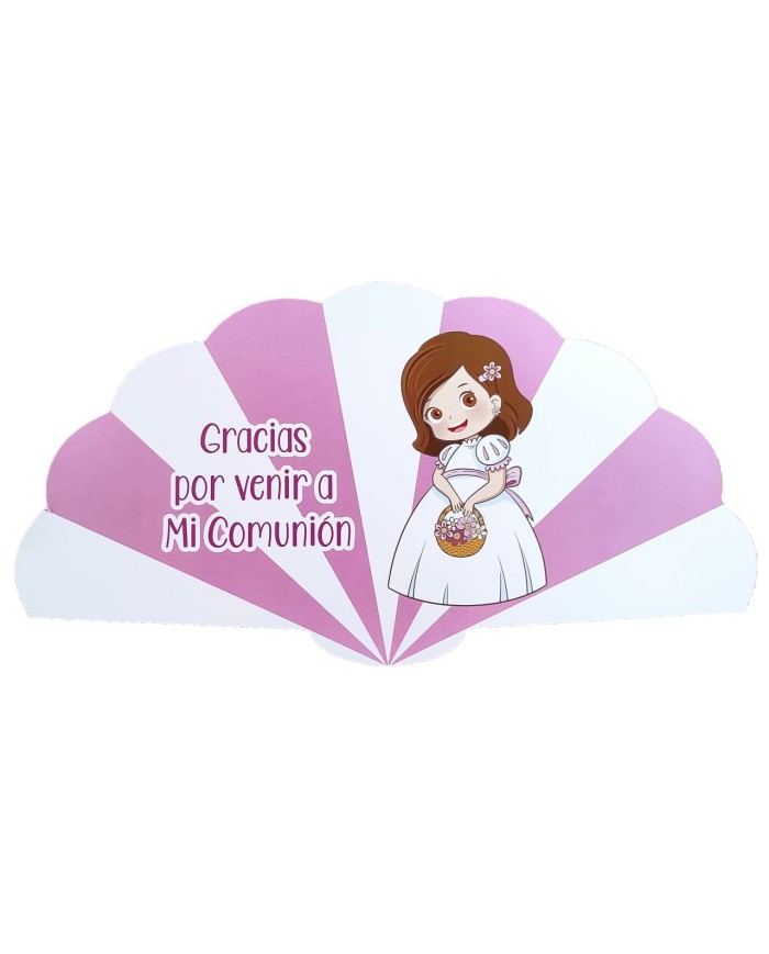 ABANICO DE CARTON NIÑA COMUNIÓN