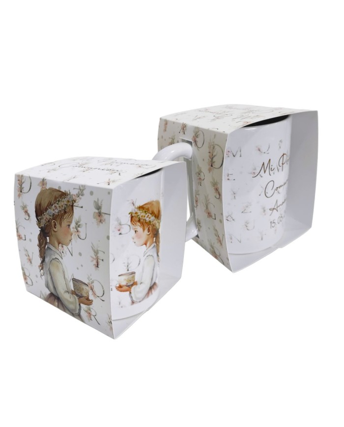 TAZA NIÑA COMUNIÓN CÁLIZ EN CAJA PERSONALIZADA