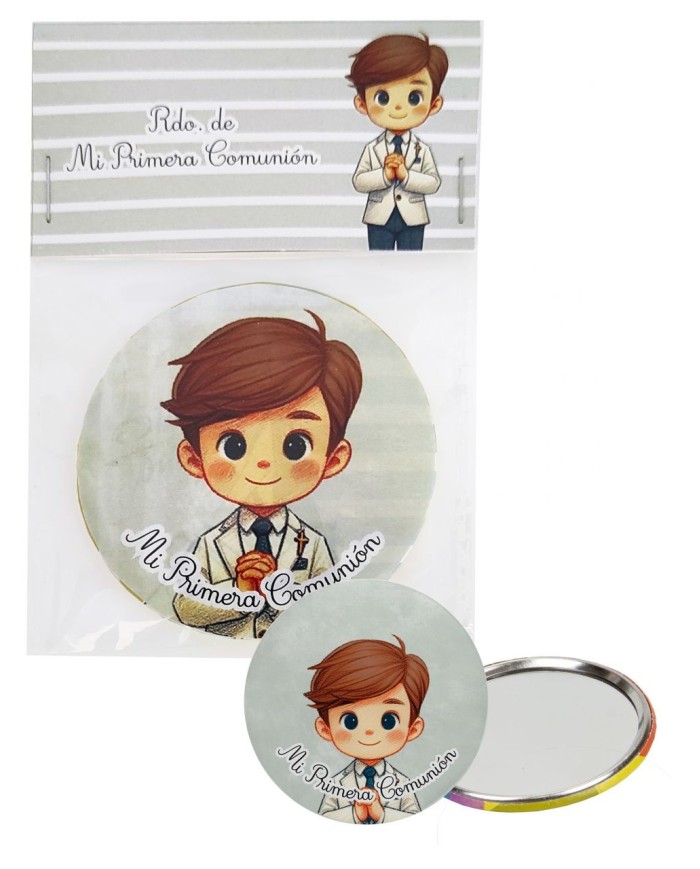 PACK ESPEJO NIÑO FONDO VERDE RAYAS