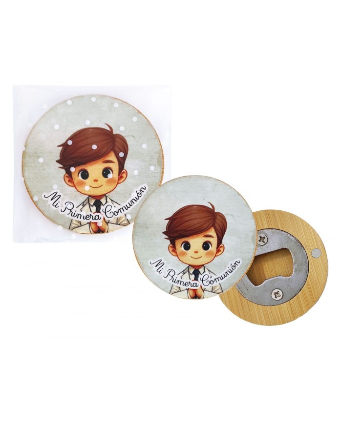 ABRIDOR NIÑO COMUNIÓN FONDO VERDE EN BOLSA