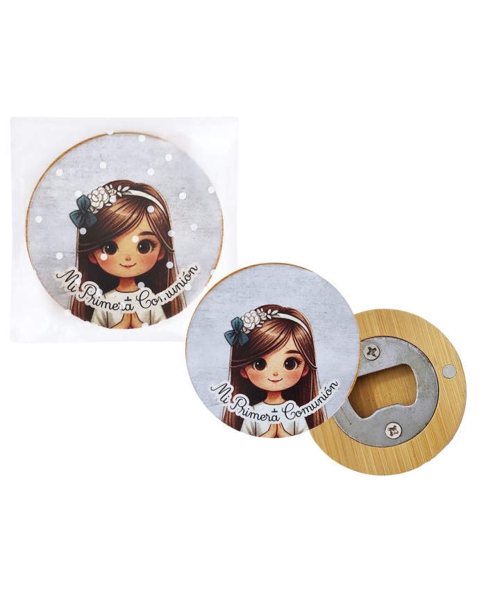 ABRIDOR NIÑA COMUNIÓN FONDO AZUL EN BOLSA