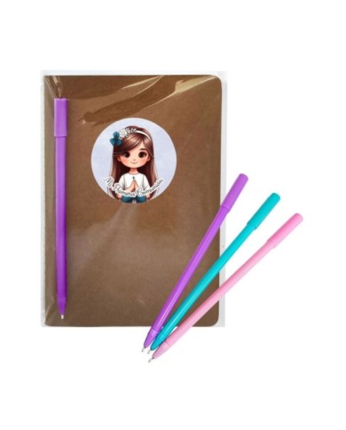 LIBRETA NIÑA COMUNIÓN CON BOLI SURTIDO